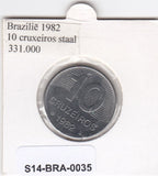 S14-BRA-0035 Brazil 10 cruzeiros 1982  MS63 KM# 592.1