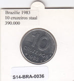 S14-BRA-0036 Brazil 10 cruzeiros 1983  MS60 KM# 592.1