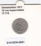 S14-DEN-0081 Denmark 10 Ore 1971  UNC KM# 849