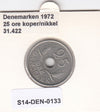 S14-DEN-0133 Denmark 25 Ore 1972  VF KM# 855