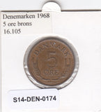 S14-DEN-0174 Denmark 5 Ore 1968  VF KM# 848