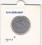 S14-GER-0097 Duitsland 50 Pfennig XF 1922 KM27 E