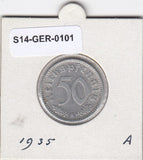 S14-GER-0101 Duitsland 50 Pfennig XF 1935 KM87 A