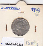 S14-SWI-0202 Switzerland 10 rappen 1959  VF/XF KM# 27
