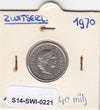 S14-SWI-0221 Switzerland 10 rappen 1970  XF/UNC KM# 27
