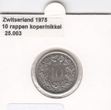 S14-SWI-0226 Switzerland 10 rappen 1975  XF/UNC KM# 27