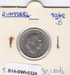 S14-SWI-0324 Switzerland 20 rappen 1962  VF KM# 29a