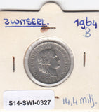 S14-SWI-0327 Switzerland 20 rappen 1964  VF KM# 29a