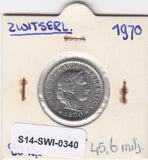 S14-SWI-0340 Switzerland 20 rappen 1970  XF/UNC KM# 29a