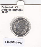 S14-SWI-0345 Switzerland 20 rappen 1978  XF/UNC KM# 29a