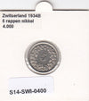 S14-SWI-0400 Switzerland 5 rappen 1934  UNC KM# 26b