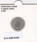 S14-SWI-0400 Switzerland 5 rappen 1934  UNC KM# 26b