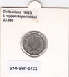 S14-SWI-0433 Switzerland 5 rappen 1962  UNC KM# 26