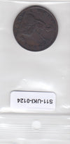 S14-UKI-0124 Great Britain 1/2 penny 1861  XF km748
