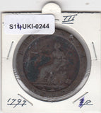 S14-UKI-0244 Verenigd Koninkrijk 1 penny 1797  FI/VF KM# 618