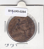 S14-UKI-0294 Verenigd Koninkrijk 1 penny 1919  VF KM# 810