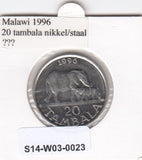 S14-W03-0023 Malawi 20 tambala 1996  MS63 KM# 29