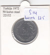 S14-W04-0125 Turkije 50 kurus 1972  VF+ KM899