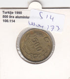 S14-W04-0173 Turkije 500 lira 1990  VF KM989