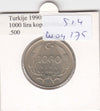 S14-W04-0175 Turkije 1000 lira 1990  VF+ KM997