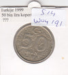 S14-W04-0191 Turkije 50 bin lira 1999  VF KM1056