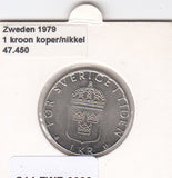 S14-ZWE-0022 Sweden 1 krona 1979  XF/UNC KM-852