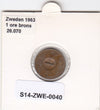 S14-ZWE-0040 Sweden 1 Ore 1963  VF KM-820