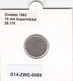 S14-ZWE-0069 Sweden 10 Ore 1963  VF KM-835