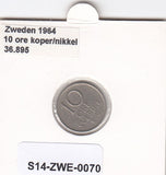 S14-ZWE-0070 Sweden 10 Ore 1964  VF KM-835