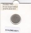S14-ZWE-0071 Sweden 10 Ore 1965  VF KM-835