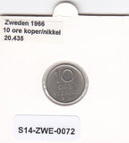 S14-ZWE-0072 Sweden 10 Ore 1966  XF KM-835