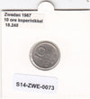 S14-ZWE-0073 Sweden 10 Ore 1967  XF KM-835