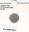 S14-ZWE-0075 Sweden 10 Ore 1969  XF KM-835