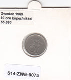 S14-ZWE-0075 Sweden 10 Ore 1969  XF KM-835