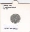 S14-ZWE-0082 Sweden 10 Ore 1981  XF KM-850