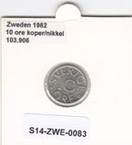 S14-ZWE-0083 Sweden 10 Ore 1982  UNC KM-850