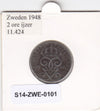 S14-ZWE-0101 Sweden 2 Ore 1948  VF KM-811