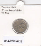 S14-ZWE-0128 Sweden 25 Ore 1963  VF KM-836