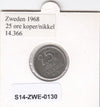 S14-ZWE-0130 Sweden 25 Ore 1968  VF KM-836