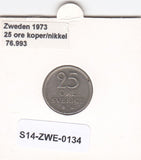 S14-ZWE-0134 Sweden 25 Ore 1973  VF KM-836