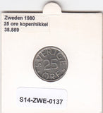 S14-ZWE-0137 Sweden 25 Ore 1980  XF KM-851