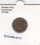 S14-ZWE-0177 Sweden 5 Ore 1972  VF KM-845