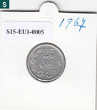 S15-EU1-0005-M01 Luxemburg 25 centimes 1967   CQ KM45a