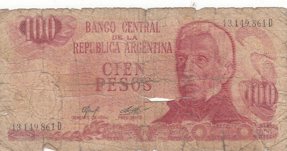 S19-BAN-0005 Argentina Cien Pesos 1977  P302   AJC/ADZ