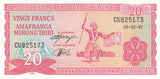 S19-BAN-0036 Burundi 20 Francs 35462  P27d UNC Sinamenye  Nteziryayo