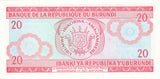 S19-BAN-0036 Burundi 20 Francs 35462  P27d UNC Sinamenye  Nteziryayo