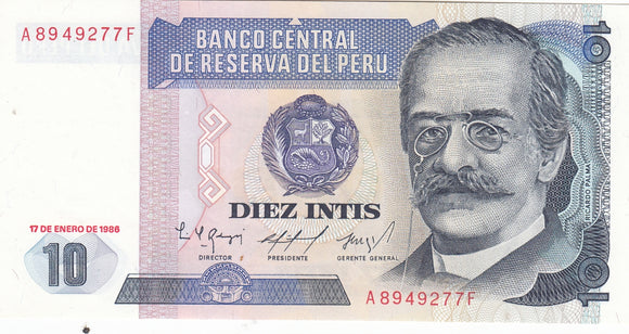 S19-BAN-0046 Peru 10 Intis 1986  P128 UNC