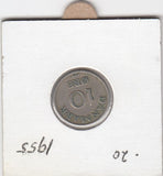 S19-DEN-0149 Denmark 10 ore 1955  KM# 841 VF