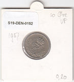 S19-DEN-0152 Denmark 10 ore 1957  KM# 841 VF