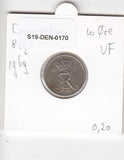S19-DEN-0170 Denmark 10 ore 1969  KM# 849 VF